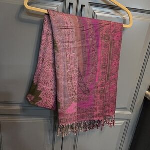 Pink and Purple Paisley Scarf No Tag